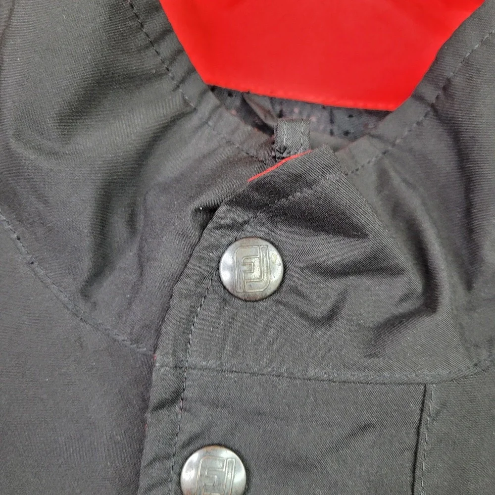 FootJoy DryJoys Golf‎ Jacket Mens Large Black Red Full Zip Performance Vented